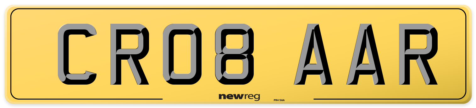 CR08 AAR Rear Number Plate