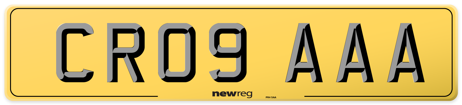 CR09 AAA Rear Number Plate