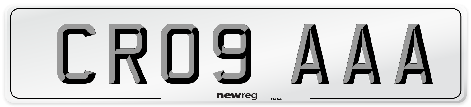 CR09 AAA Front Number Plate