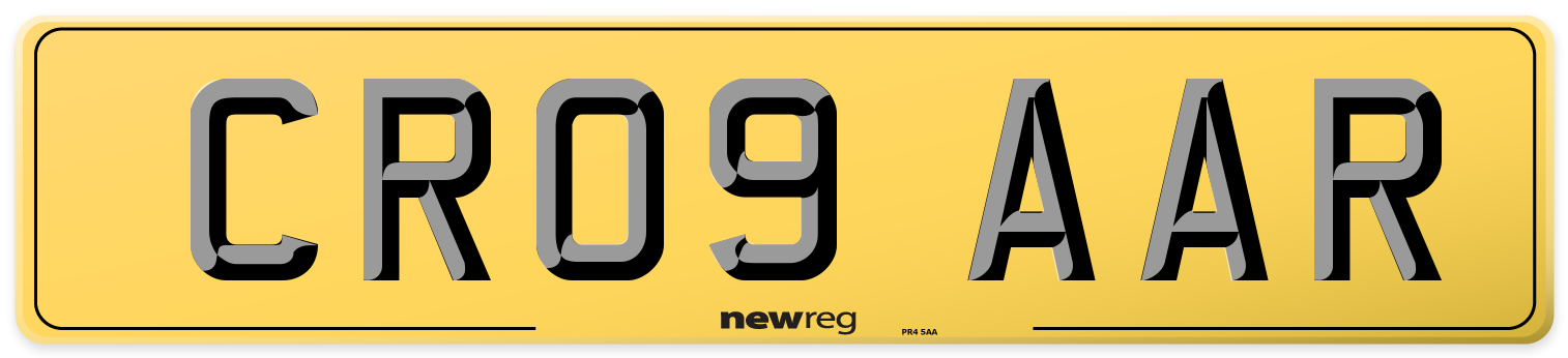 CR09 AAR Rear Number Plate