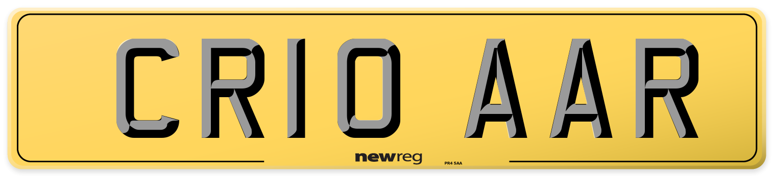 CR10 AAR Rear Number Plate
