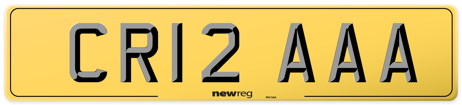 CR12 AAA Rear Number Plate