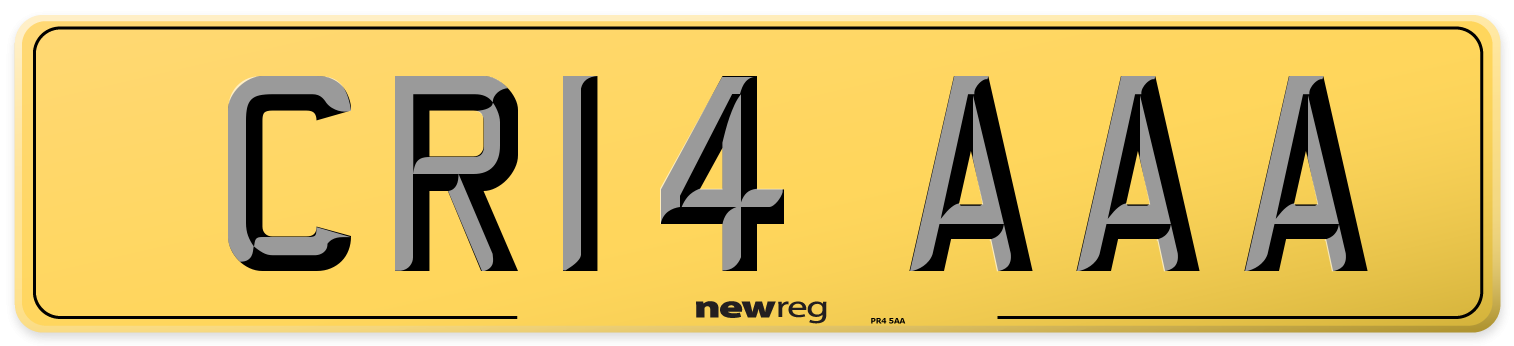 CR14 AAA Rear Number Plate