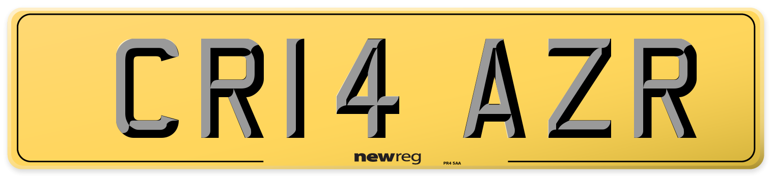 CR14 AZR Rear Number Plate