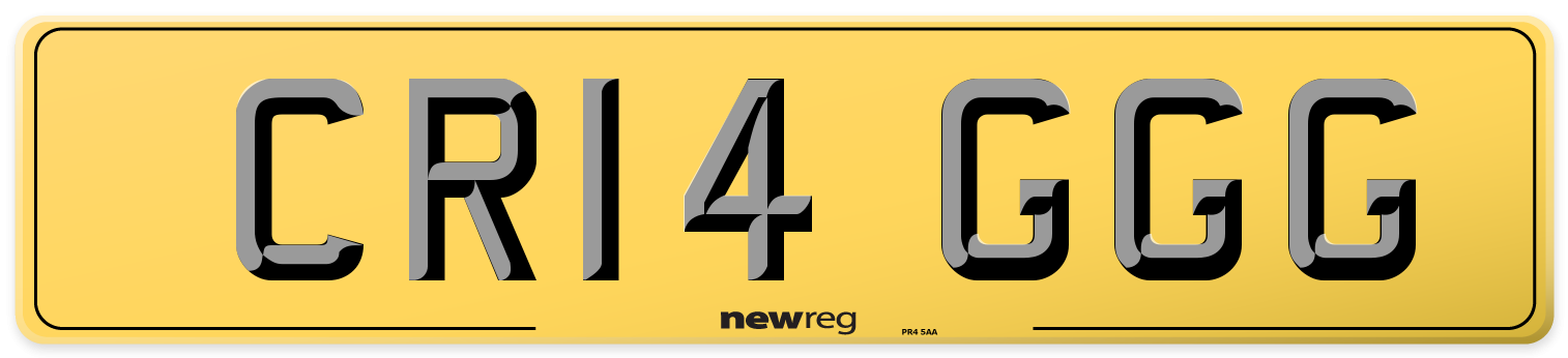 CR14 GGG Rear Number Plate