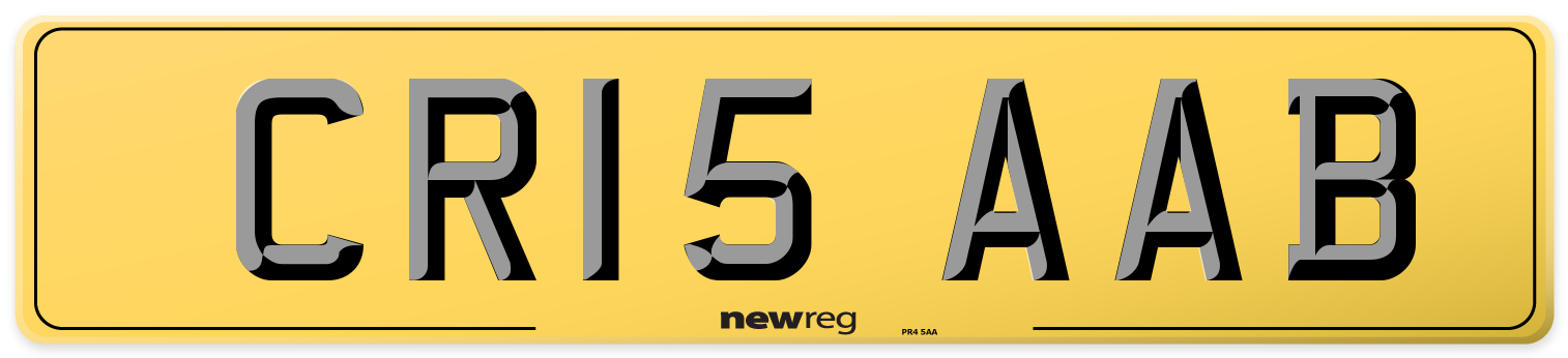 CR15 AAB Rear Number Plate