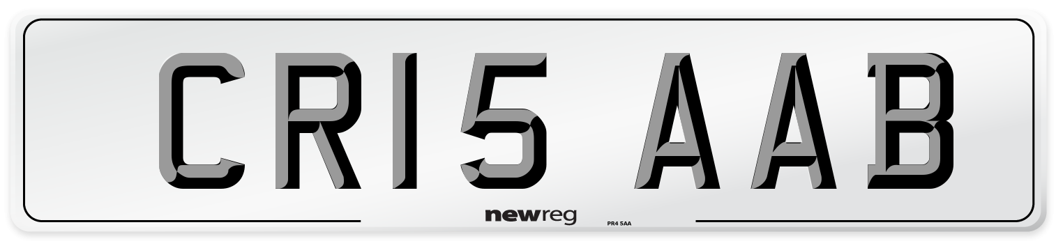 CR15 AAB Front Number Plate