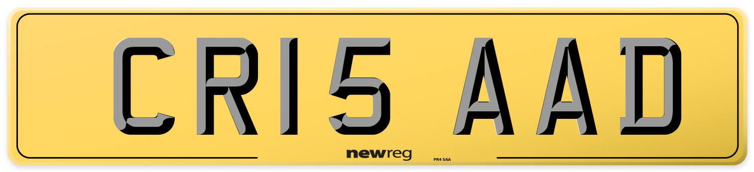 CR15 AAD Rear Number Plate