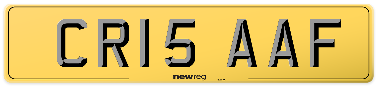 CR15 AAF Rear Number Plate