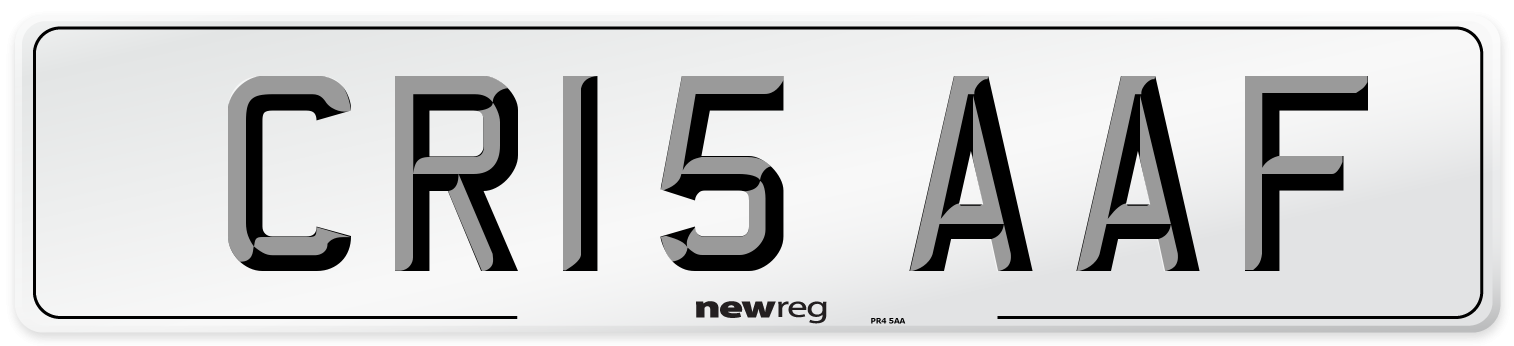 CR15 AAF Front Number Plate