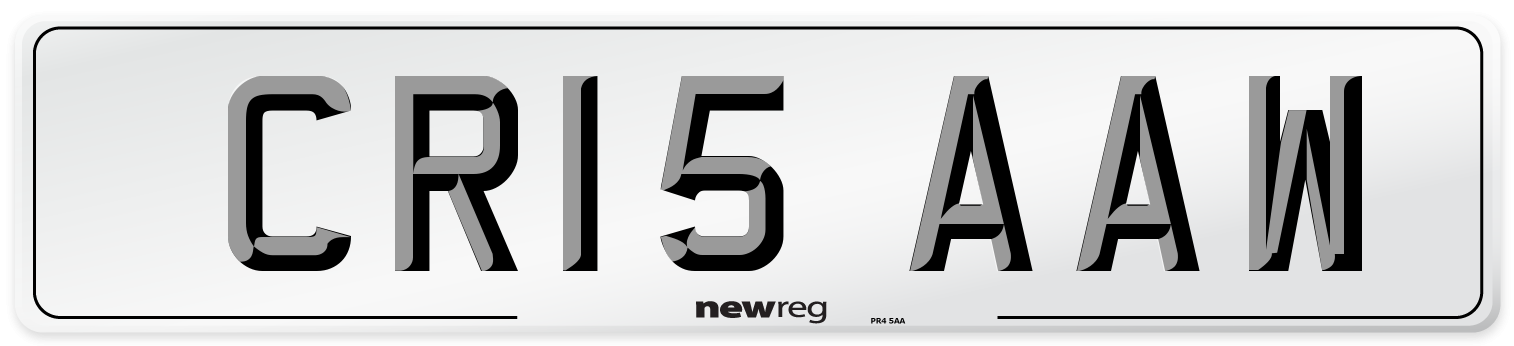 CR15 AAW Front Number Plate