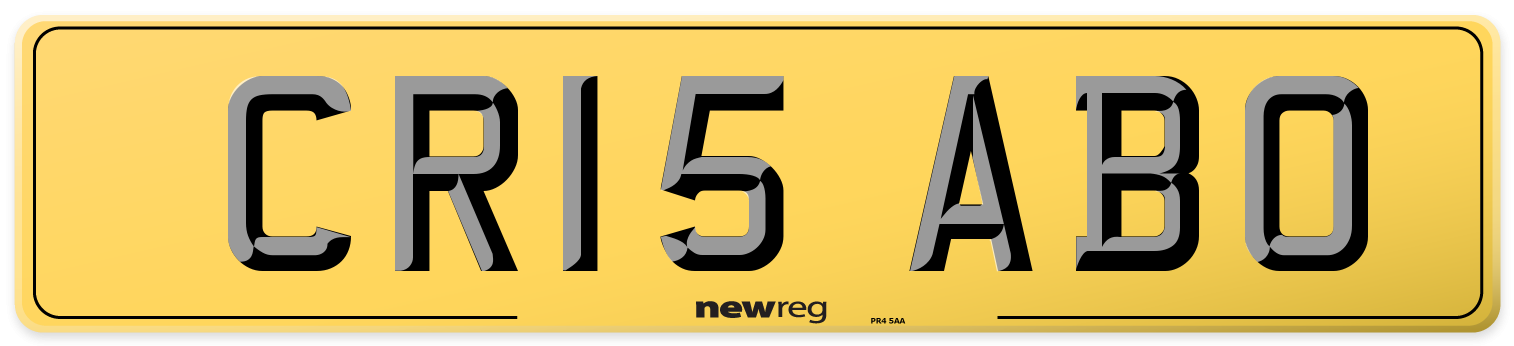 CR15 ABO Rear Number Plate