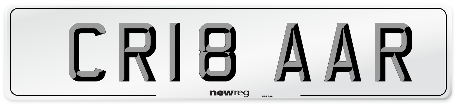CR18 AAR Front Number Plate