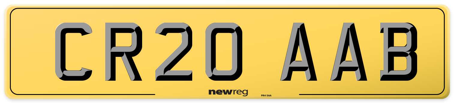 CR20 AAB Rear Number Plate