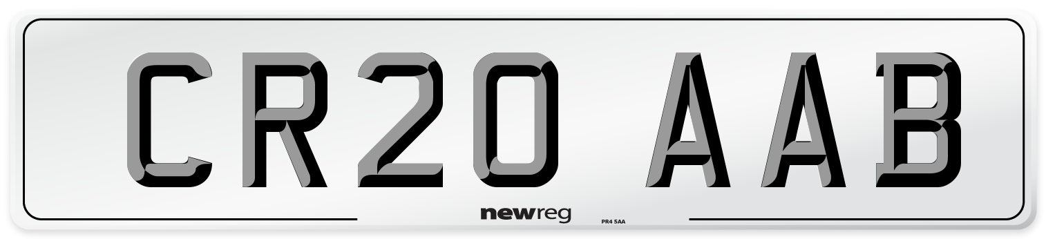 CR20 AAB Front Number Plate