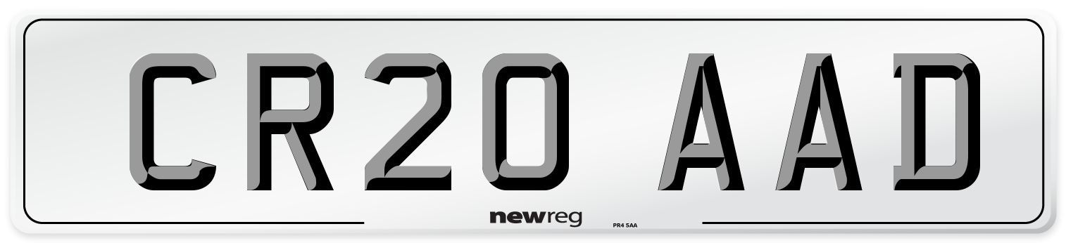 CR20 AAD Front Number Plate