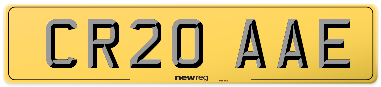 CR20 AAE Rear Number Plate