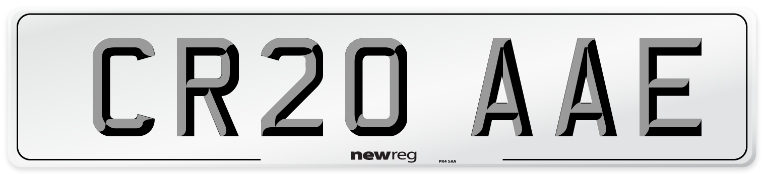 CR20 AAE Front Number Plate