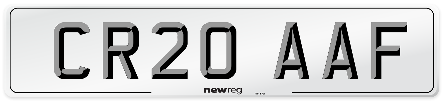 CR20 AAF Front Number Plate