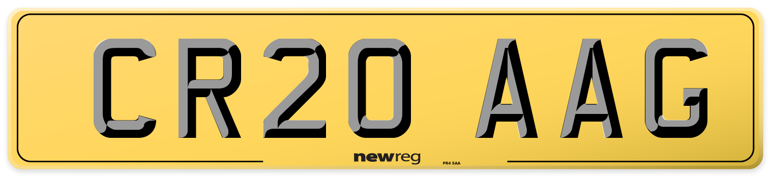 CR20 AAG Rear Number Plate