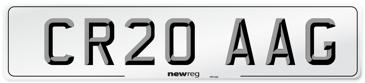 CR20 AAG Front Number Plate