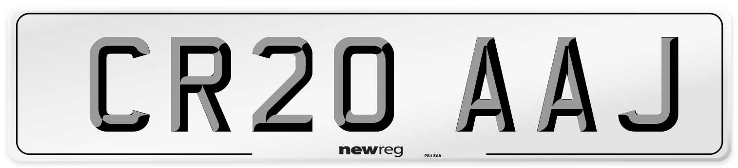 CR20 AAJ Front Number Plate
