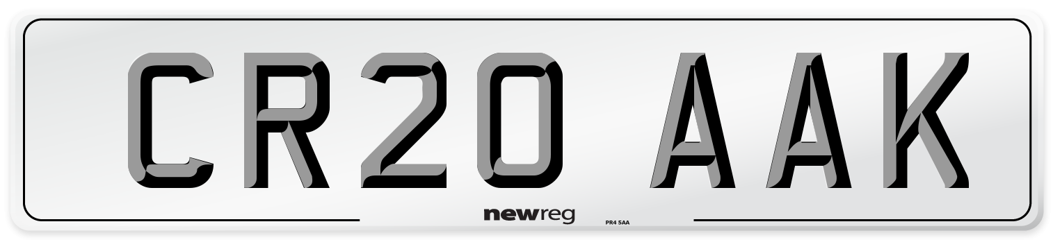CR20 AAK Front Number Plate
