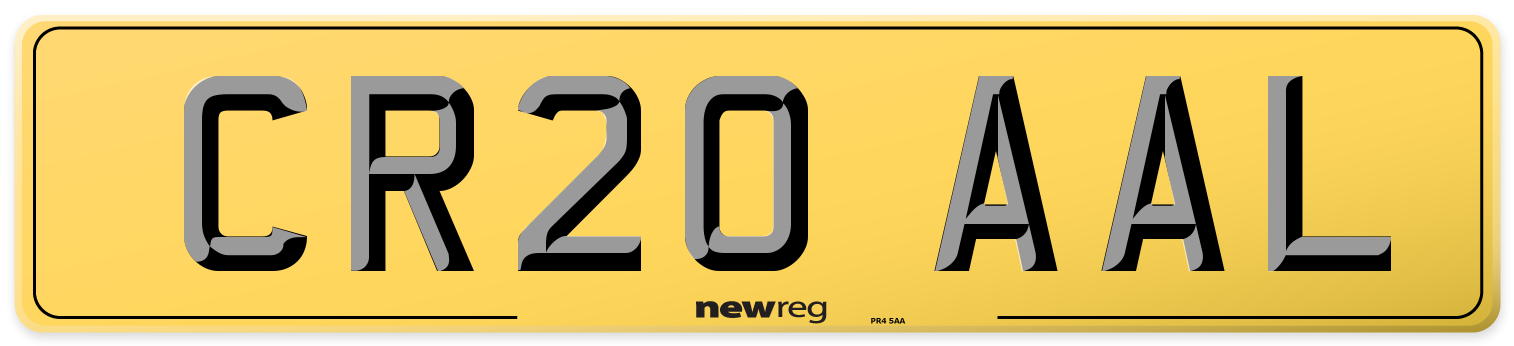 CR20 AAL Rear Number Plate
