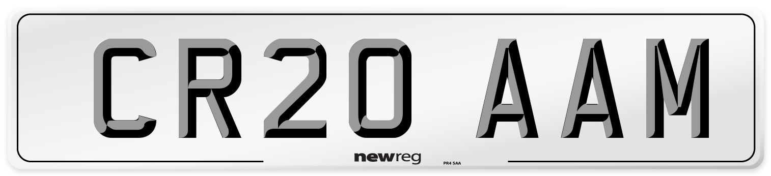 CR20 AAM Front Number Plate