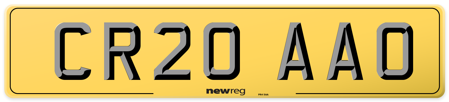 CR20 AAO Rear Number Plate