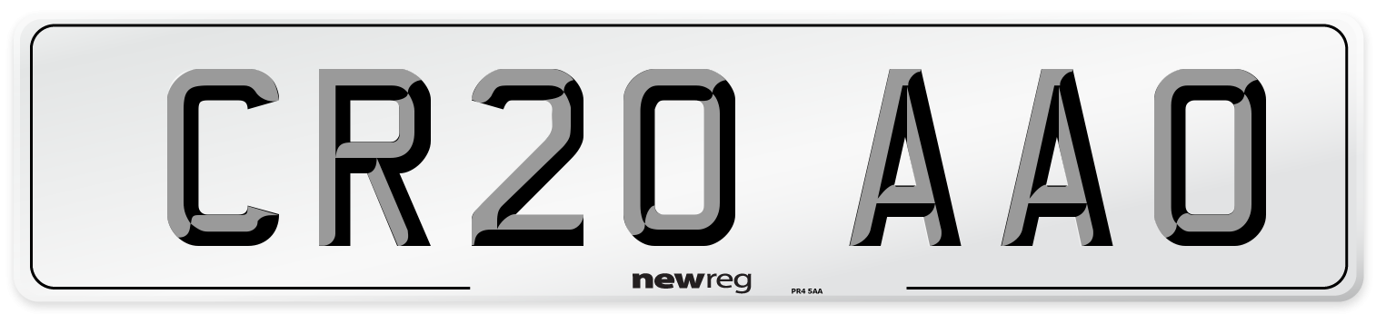 CR20 AAO Front Number Plate