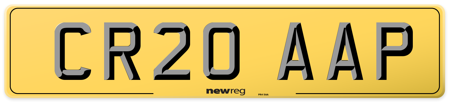 CR20 AAP Rear Number Plate