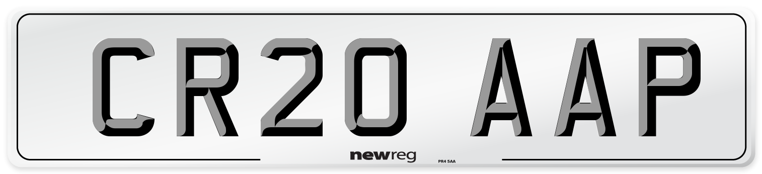 CR20 AAP Front Number Plate