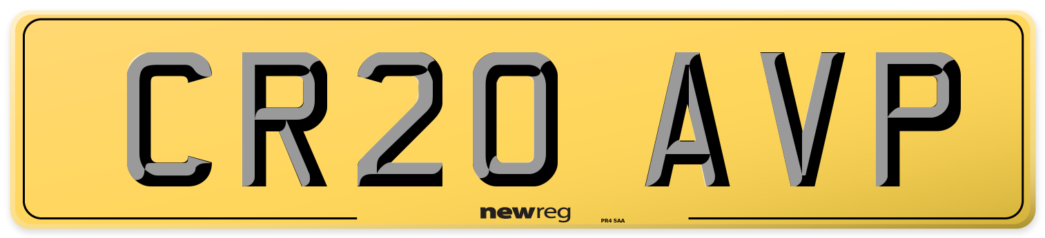 CR20 AVP Rear Number Plate