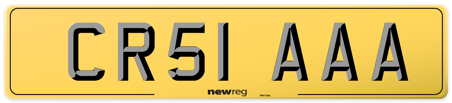 CR51 AAA Rear Number Plate