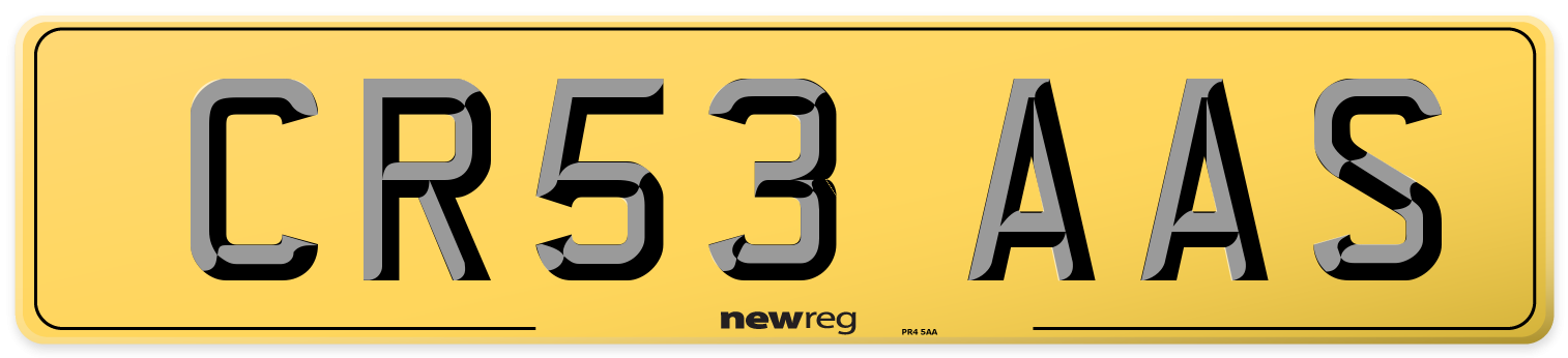 CR53 AAS Rear Number Plate