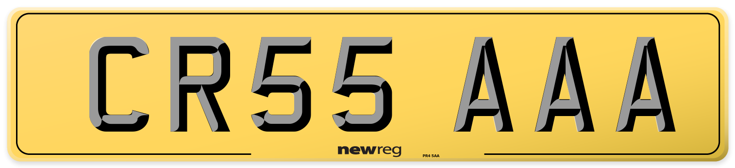 CR55 AAA Rear Number Plate