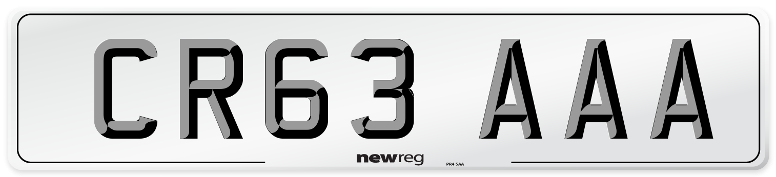 CR63 AAA Front Number Plate