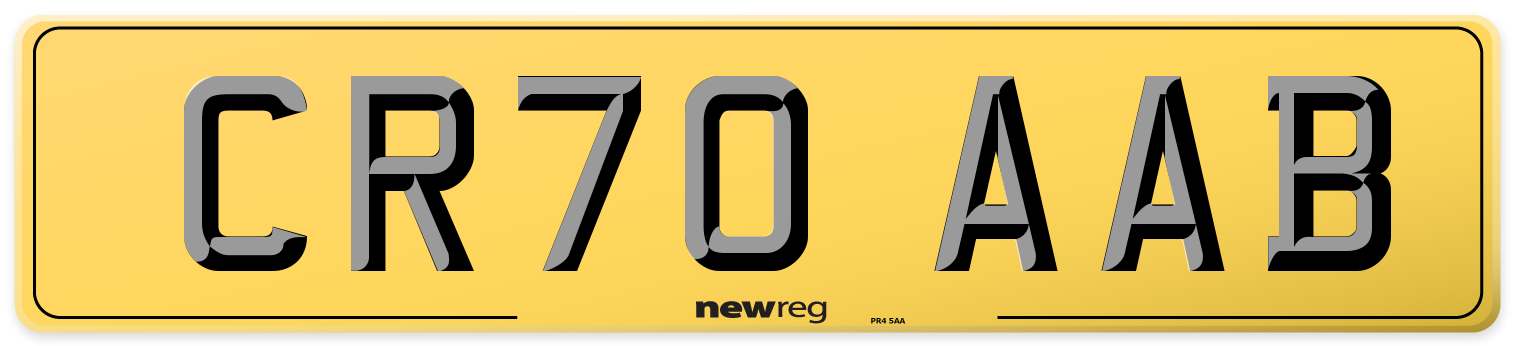 CR70 AAB Rear Number Plate