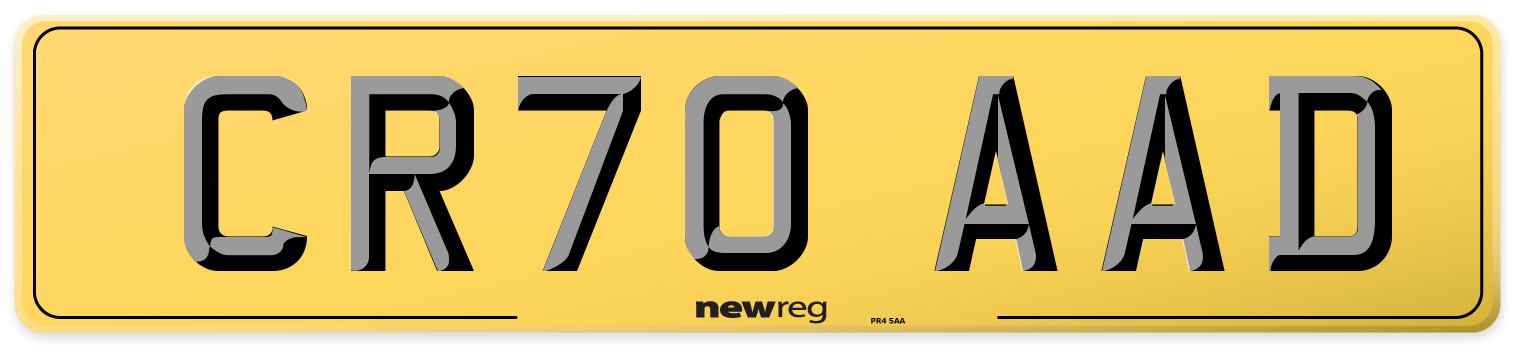 CR70 AAD Rear Number Plate