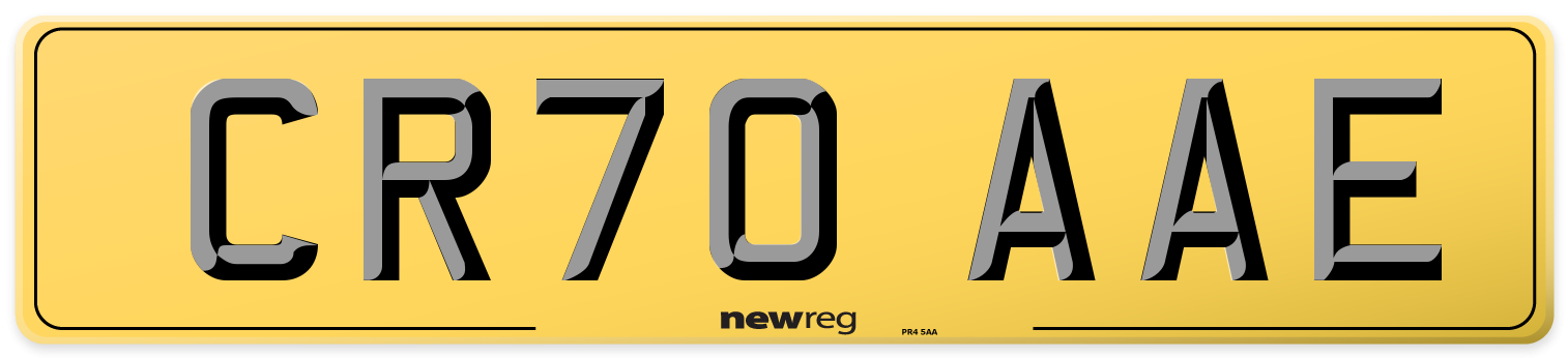CR70 AAE Rear Number Plate