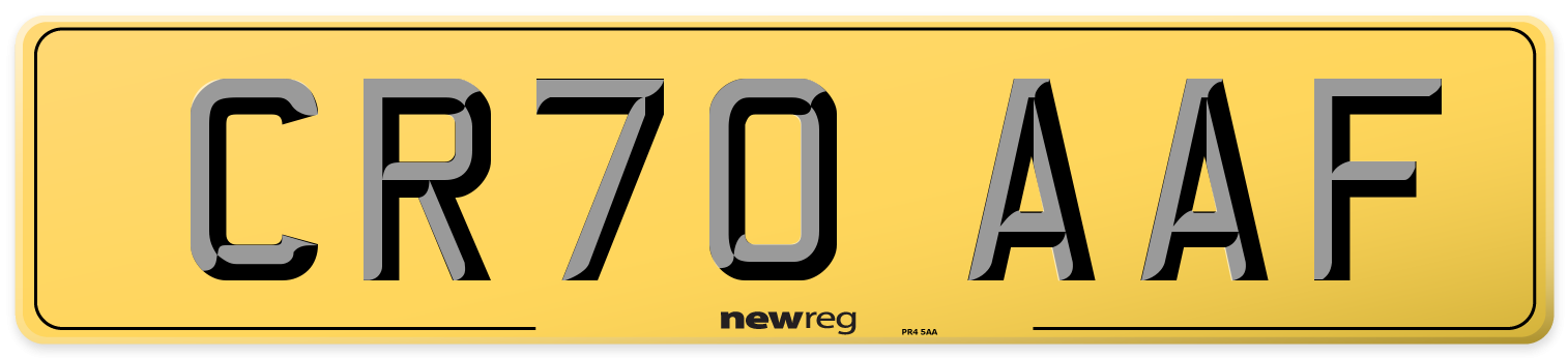 CR70 AAF Rear Number Plate