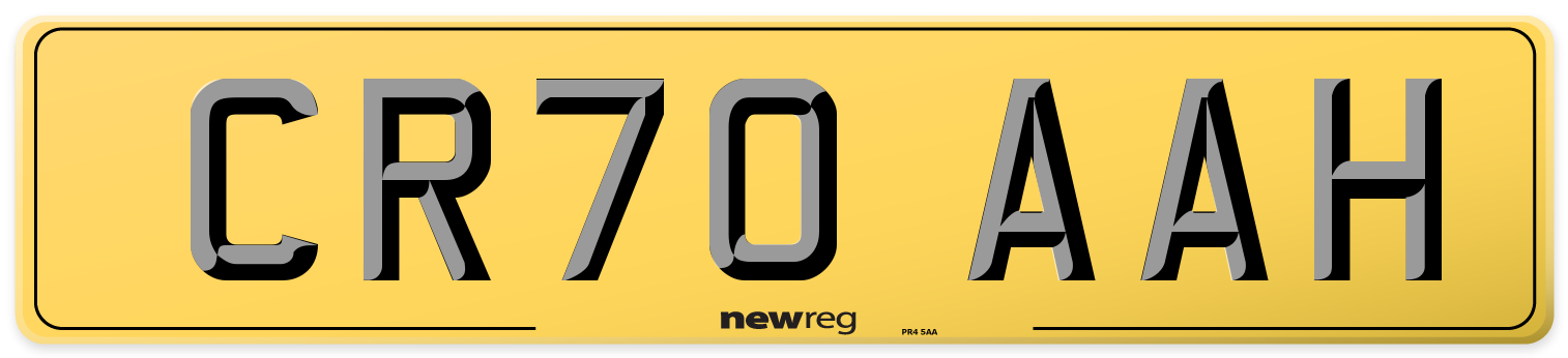 CR70 AAH Rear Number Plate