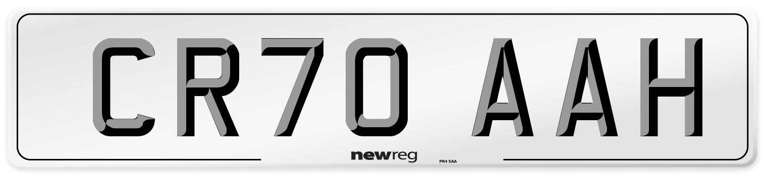 CR70 AAH Front Number Plate