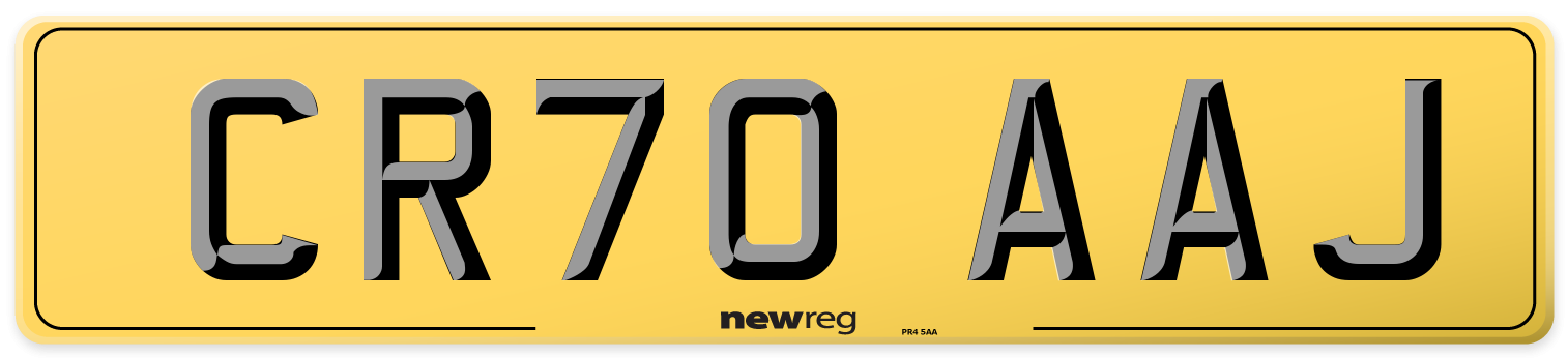CR70 AAJ Rear Number Plate