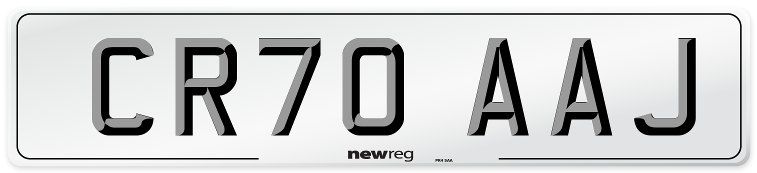 CR70 AAJ Front Number Plate