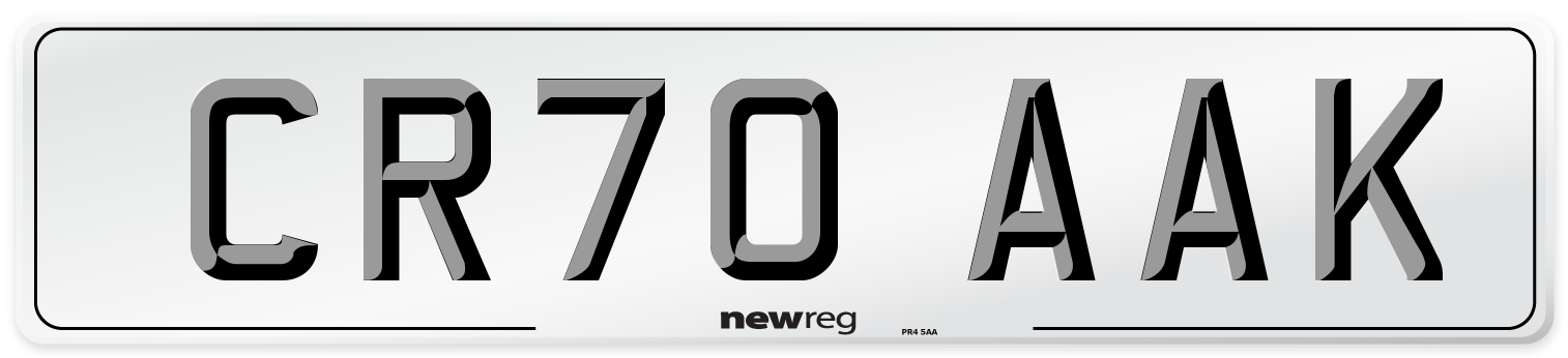 CR70 AAK Front Number Plate