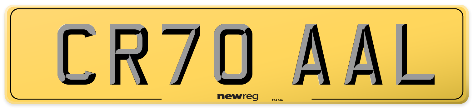 CR70 AAL Rear Number Plate