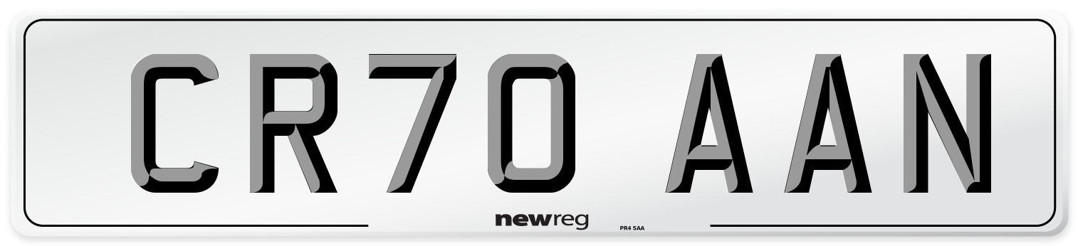CR70 AAN Front Number Plate