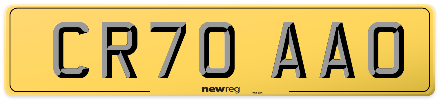 CR70 AAO Rear Number Plate